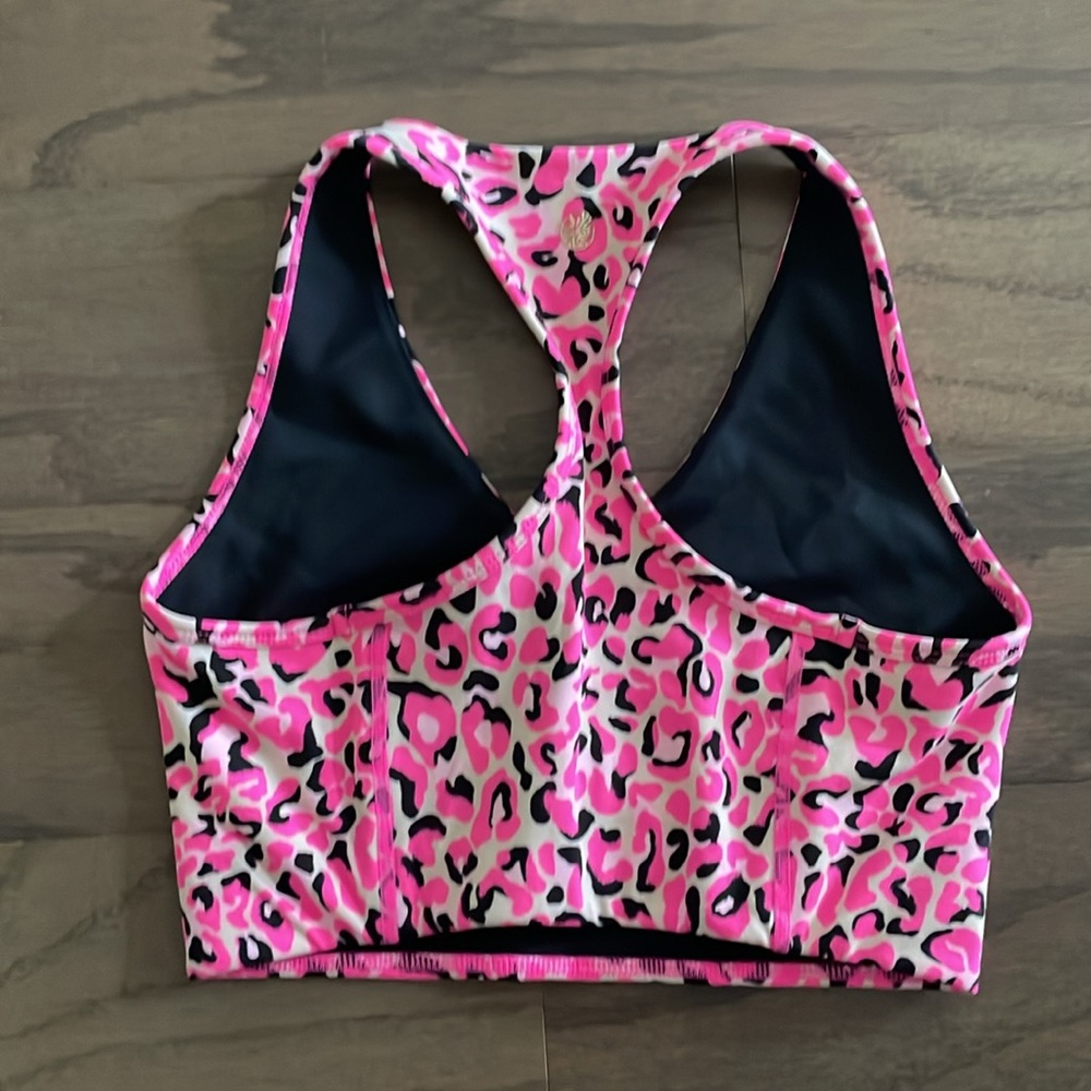 Lilly Pulitzer Pink UPF 50+ Luxletic Lindsay Sports Bra - Size XS - Picture 2 of 7